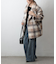チェックダブルテーラードジャケットコート