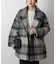 チェックダブルテーラードジャケットコート
