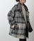 チェックダブルテーラードジャケットコート