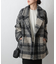 チェックダブルテーラードジャケットコート