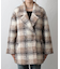 チェックダブルテーラードジャケットコート