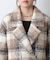チェックダブルテーラードジャケットコート