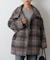 シャギーチェックスタンドカラーコート