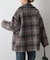 シャギーチェックスタンドカラーコート