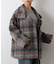 シャギーチェックスタンドカラーコート