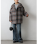 シャギーチェックスタンドカラーコート