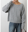 【前後2WAY】起毛ケーブルニットプルオーバー