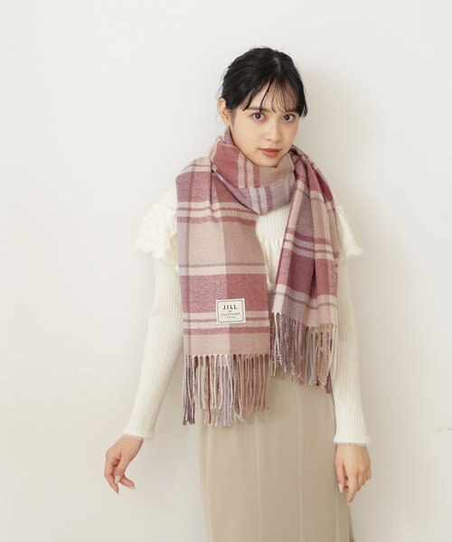 JILL STUART ストール チェック柄　ピンク ジルバイジルスチュアート JILL by JILLSTUART チェックストール