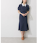 レイヤード風襟付ワンピース