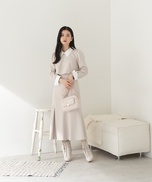 sheller 襟付き ワンピース Vin｜襟付バイカラーワンピース | Rakuten Fashion(楽天