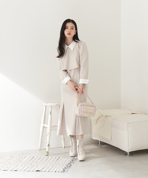 sheller 襟付き ワンピース ジルバイジルスチュアート JILL by JILLSTUART レイヤード風襟