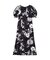 モノトーンフラワープリントワンピース