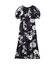 モノトーンフラワープリントワンピース