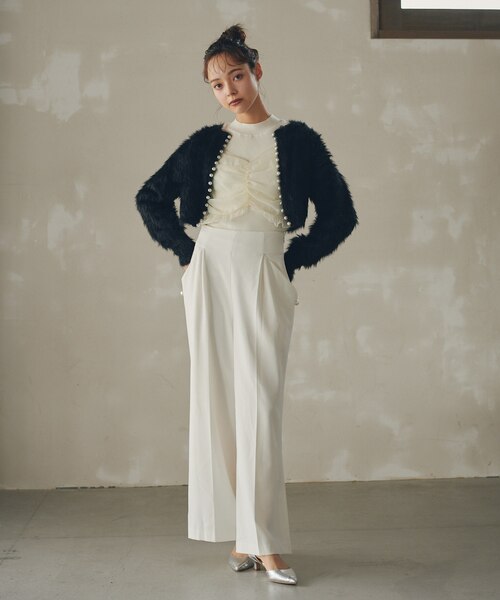 【完売品】JILL by JILLSTUART パールフェザーニットカーディガン 楽天市場】【SALE／50%OFF】パールフェザーニット カーディガン