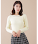 ビジューネックモールヤーンリブニット