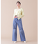 ダメージデニムスリットワイドパンツ