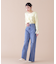 ダメージデニムスリットワイドパンツ
