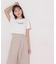 ショート丈刺繍ロゴTシャツオーガニックコットン