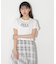 ショート丈刺繍ロゴTシャツオーガニックコットン