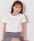ショート丈刺繍ロゴTシャツオーガニックコットン