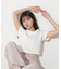 ショート丈刺繍ロゴTシャツオーガニックコットン