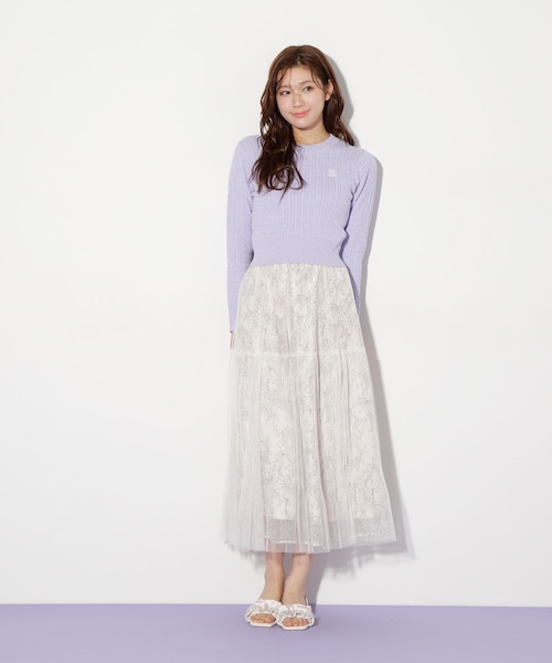 B7512■美品■ジルスチュアート ステイシーチュール レイヤード スカート 0 B7512□美品□ジルスチュアート ステイシーチュール レイヤード
