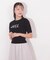 半袖ロゴジャカードビジューニット
