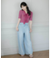 タックワイドライトデニムパンツ