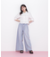 タックワイドライトデニムパンツ