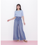 タックワイドライトデニムパンツ