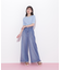 タックワイドライトデニムパンツ