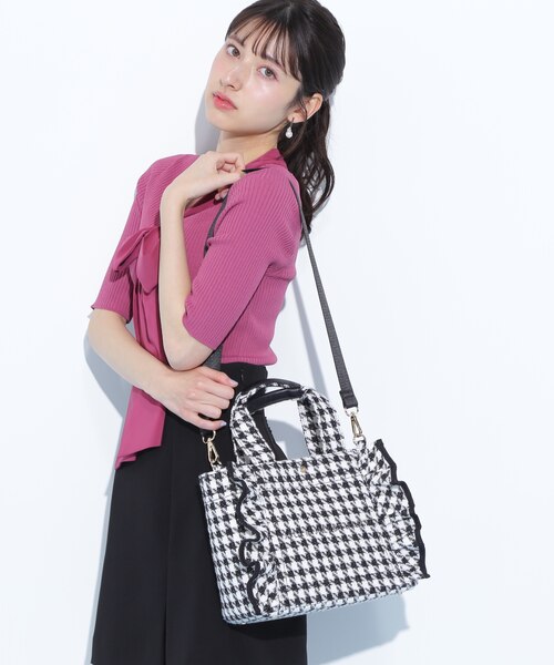 ILL by JILL STUART チドリツイードフリルトートバッグ チドリツイードフリルトートバッグ | JILL by JILL STUART（ジル