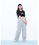 パールミニロゴパフスリーブニットトップス