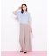 細ベルト付きワイドパンツ