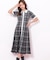ビッグチェックニットワンピース
