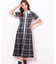 ビッグチェックニットワンピース