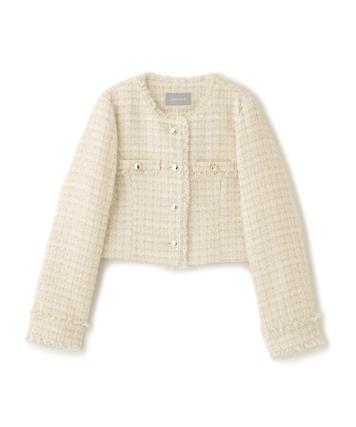 【あん】美品♡JUSGLITTY ツイードCPOジャケット ファンシーツイードジャケット｜ジルバイジルスチュアートの通販