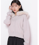 フェイクファー付きニットパーカー