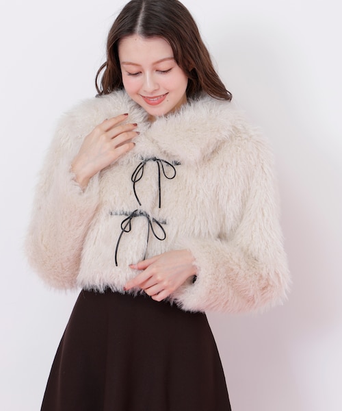 リボンダッフルショートファーコート｜ジルバイジルスチュアートの通販