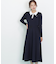長袖ポロネックニットワンピース