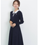 長袖ポロネックニットワンピース