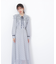 ベロア配色チェックラッフルワンピース