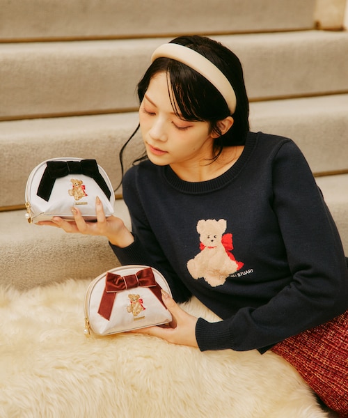 BEARシリーズ＞ベア刺繍ポーチ｜ジルバイジルスチュアートの通販