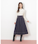 フロント釦配色ステッチスカート
