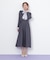 シャツ襟ドッキングニットワンピース
