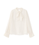 袖タックシアーボウタイブラウス