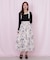 シアーアートフラワープリントスカート