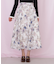 シアーアートフラワープリントスカート