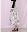 シアーアートフラワープリントスカート