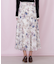 シアーアートフラワープリントスカート
